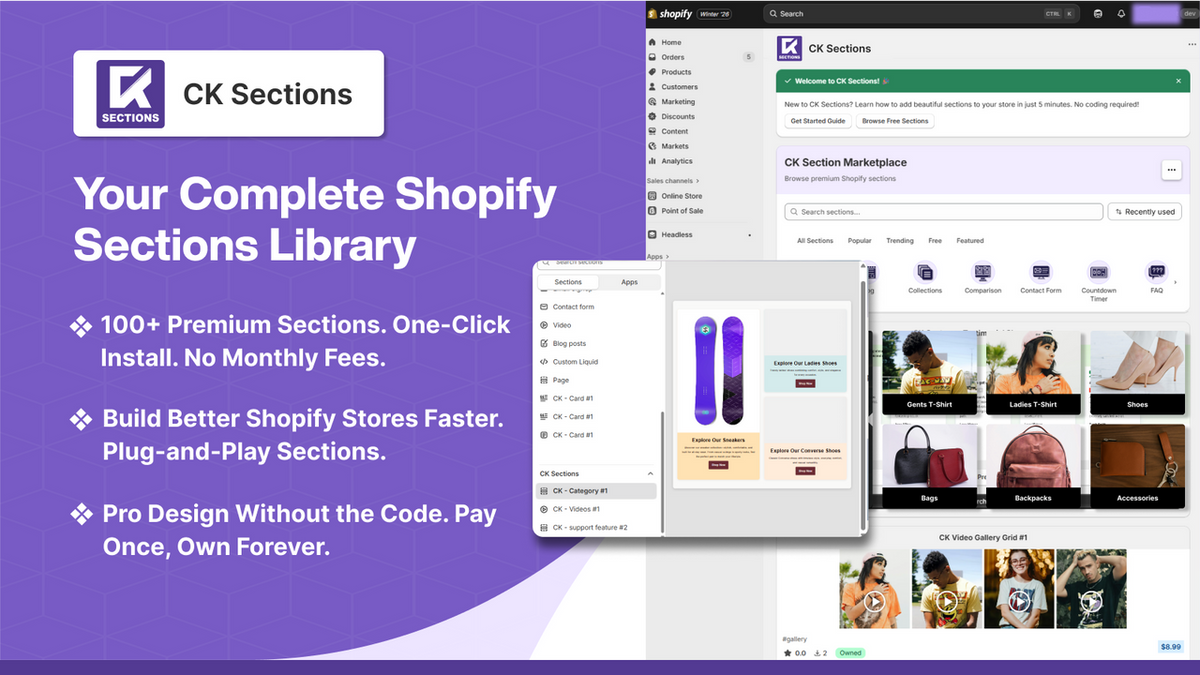 CK Theme Sections & Widgets