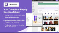 CK Theme Sections & Widgets Shopify app section library dashboard