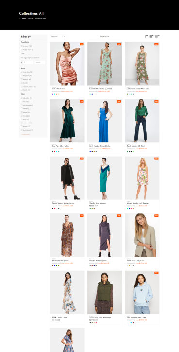 product filtering